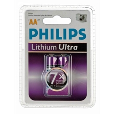 Pilha 1,5Volts lítio Philips Lithium Ultra AA 1,5V 6LB2A,Philips Lithium Ultra Battery LB2A AA Pilha Lithium, 2Pçs Blister Packaging, 0% Cadmium, Mercury / SOB CONSULTA - Pilha lítio Philips Lithium Ultra AA 1,5V - Cartela c/ 2unidades / SOB CONSULTA
